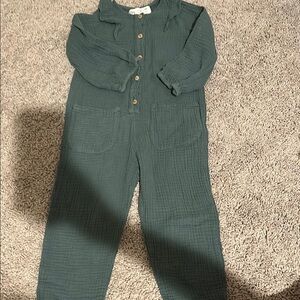 Zara Green Jumpsuit Relaxed Fit